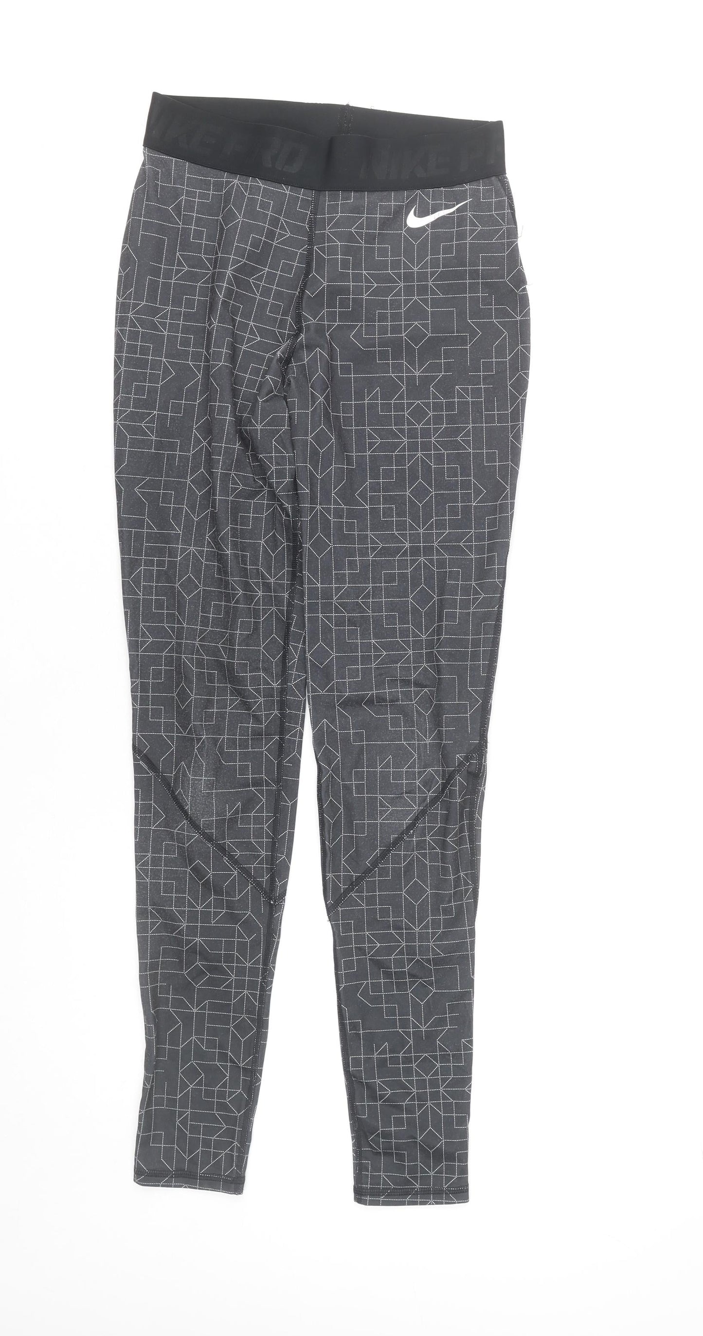 Nike Women’s Grey XS Pro Compression Leggings Slim Fit Sportswear