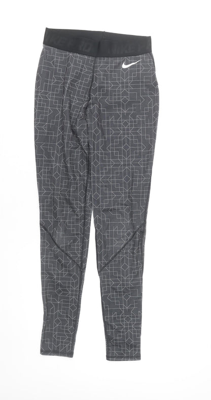 Nike Women’s Grey XS Pro Compression Leggings Slim Fit Sportswear