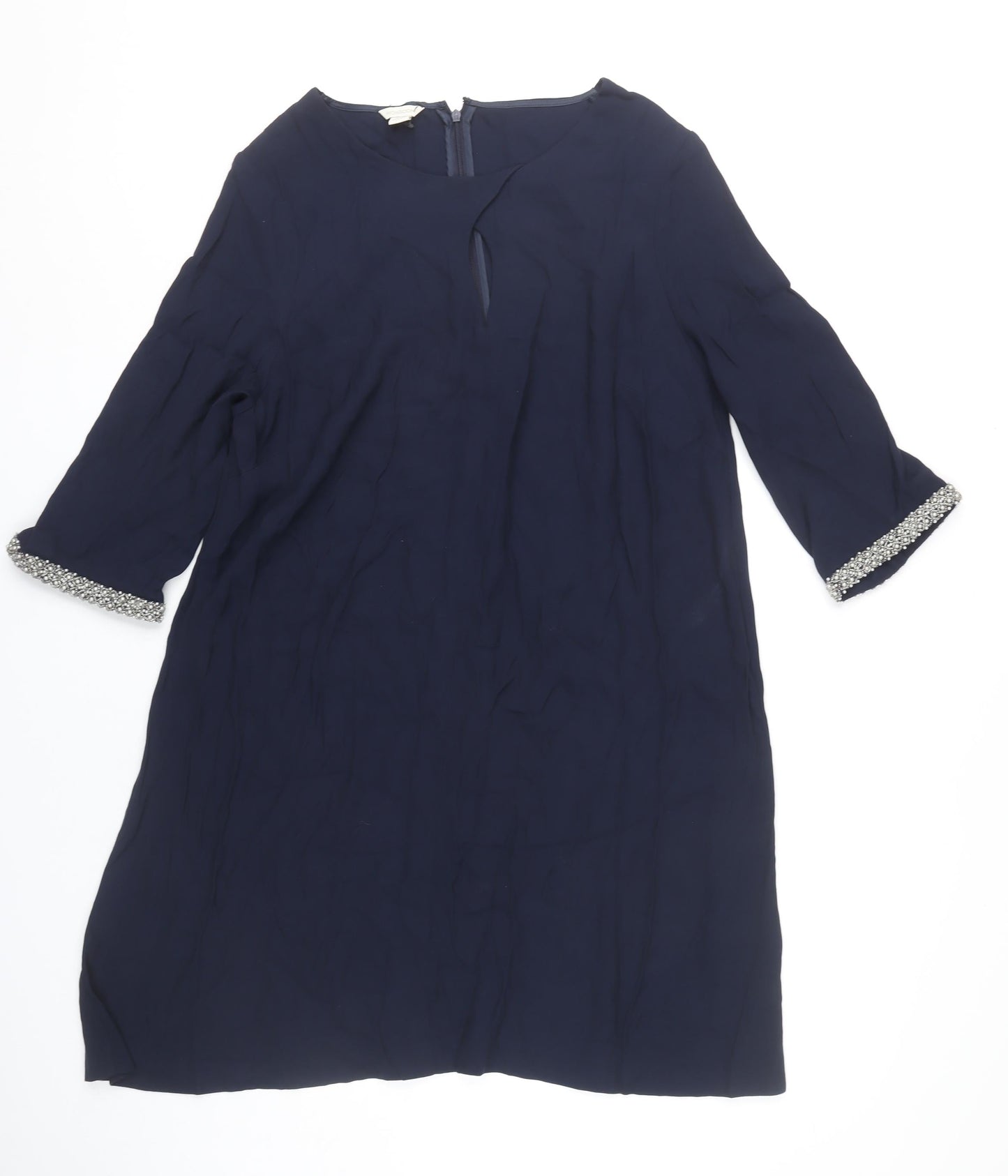 Monsoon Women’s Blue Size 16 Beaded Cuff Shift Dress