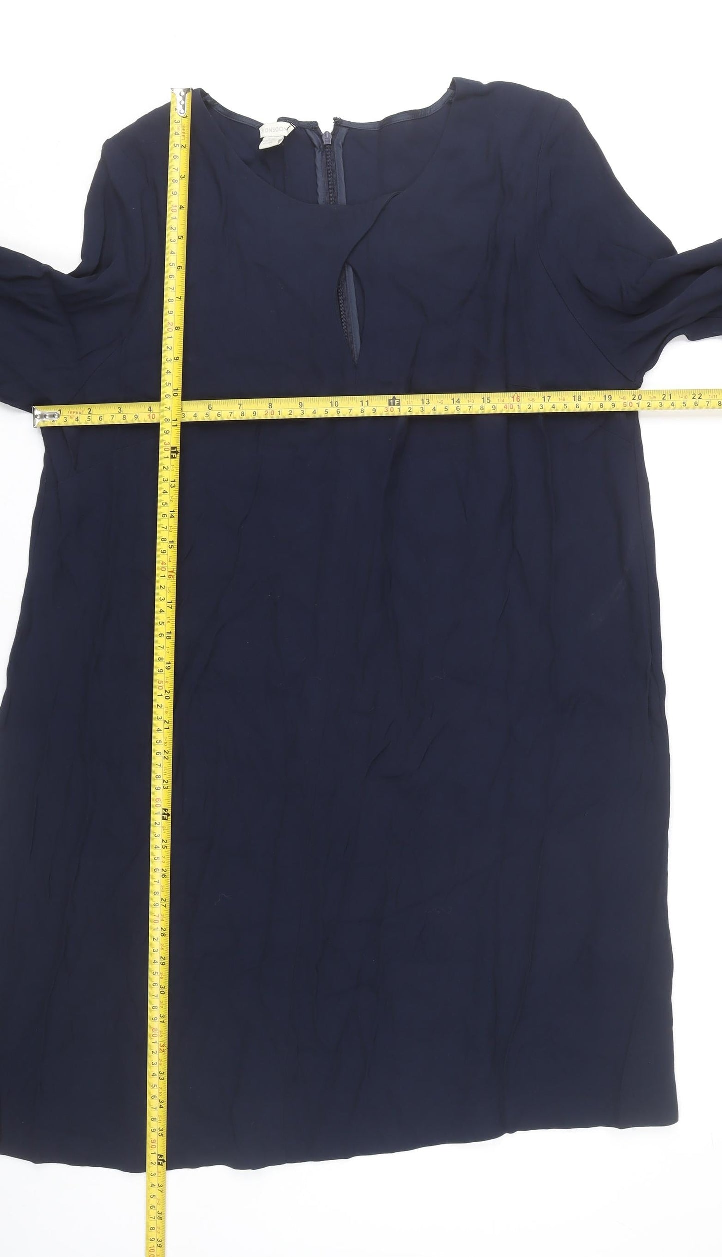 Monsoon Women’s Blue Size 16 Beaded Cuff Shift Dress