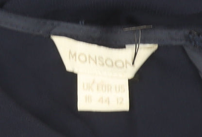 Monsoon Women’s Blue Size 16 Beaded Cuff Shift Dress