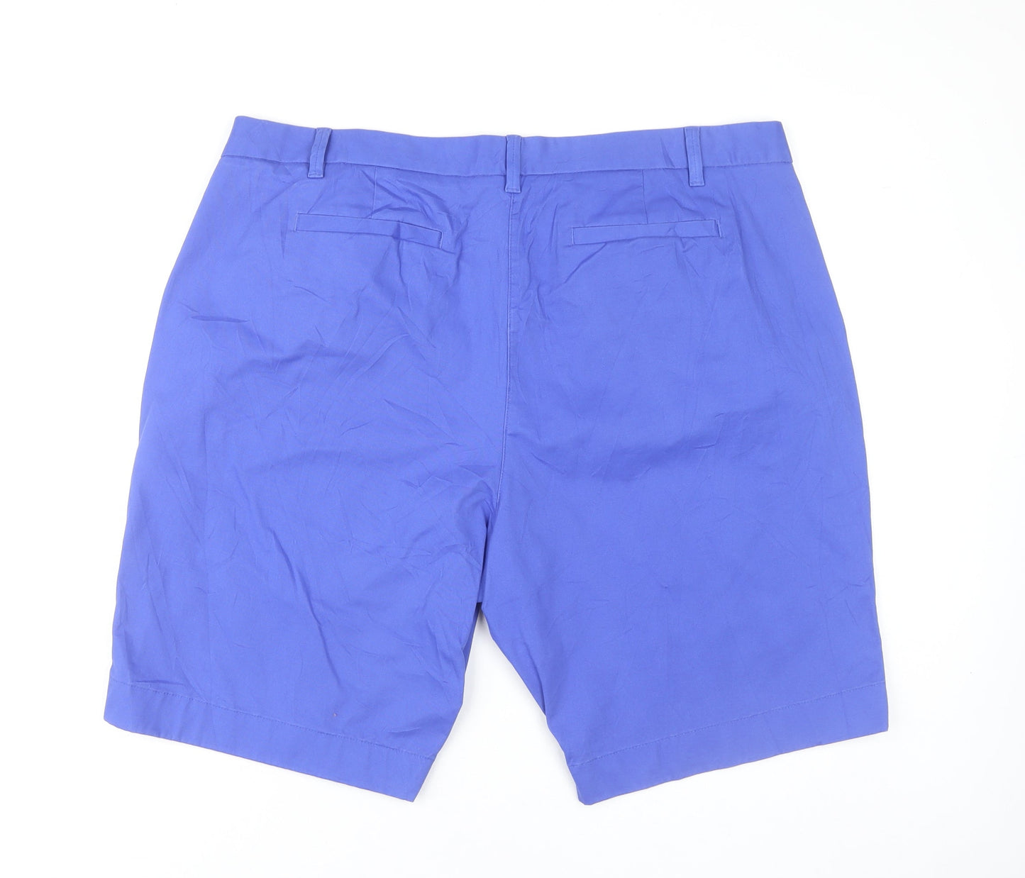Marks and Spencer Womens Blue Size 22 Chino Shorts Cotton Blend