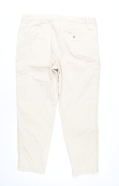 Womens UK Size 20 Marks and Spencer Regular Fit Chino Beige Trousers