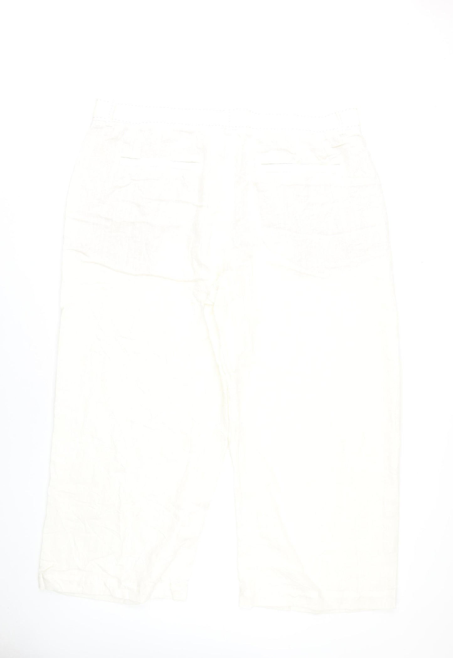Womens UK Size 24 Marks and Spencer Regular Fit Cropped White Trousers