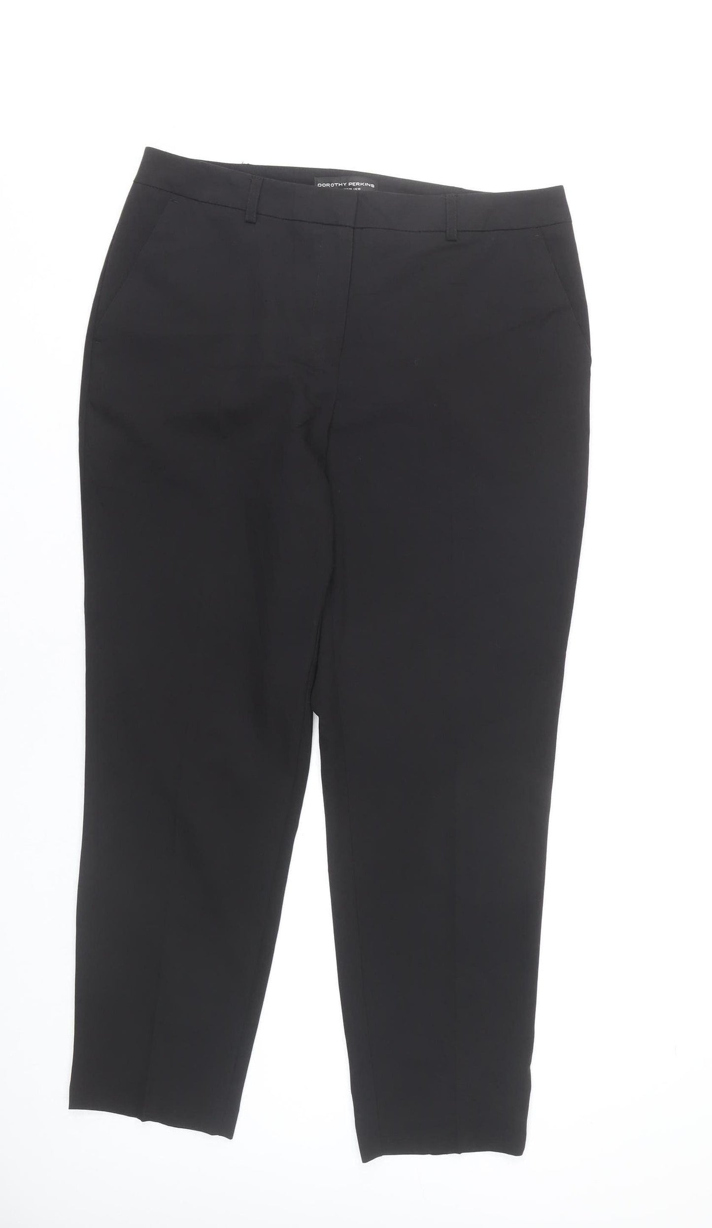 Womens UK Size 10 Dorothy Perkins Slim Fit Dress Pants Black Trousers