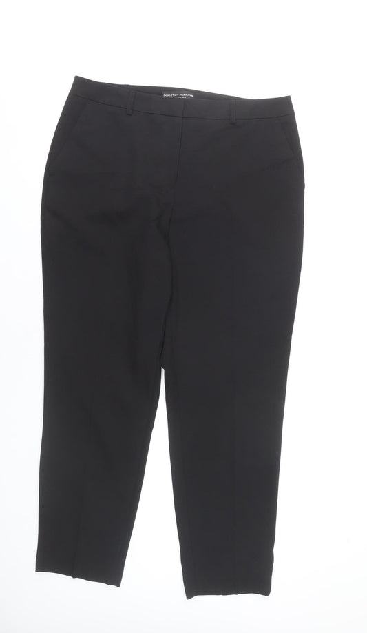Womens UK Size 10 Dorothy Perkins Slim Fit Dress Pants Black Trousers
