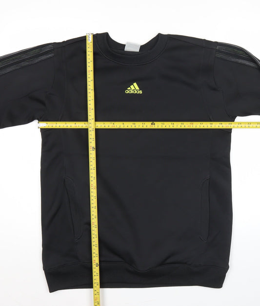 Adidas Men Black Sweatshirt L Crew Neck Pullover Sportswear