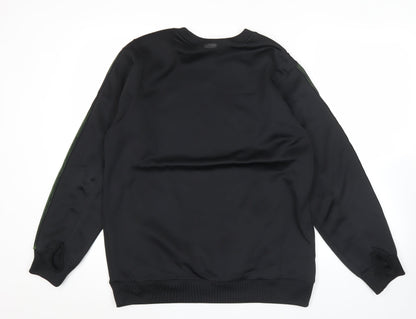 Adidas Men Black Sweatshirt L Crew Neck Pullover Sportswear