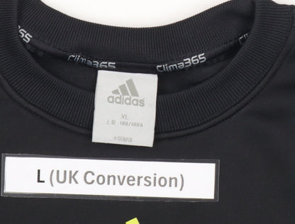 Adidas Men Black Sweatshirt L Crew Neck Pullover Sportswear