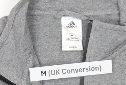 Adidas Mens Grey M Track Jacket Full Zip Cotton Sportswear
