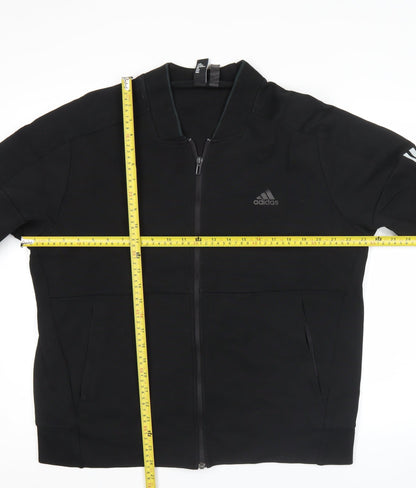 Adidas Men's Black Track Jacket L Full Zip Sportswear