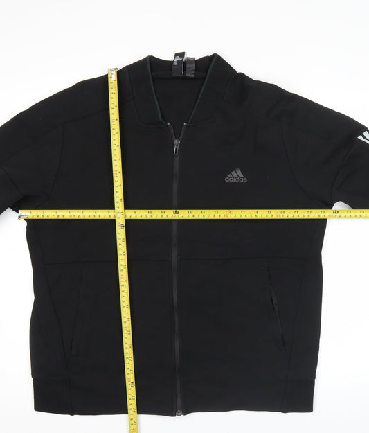 Adidas Men's Black Track Jacket L Full Zip Sportswear