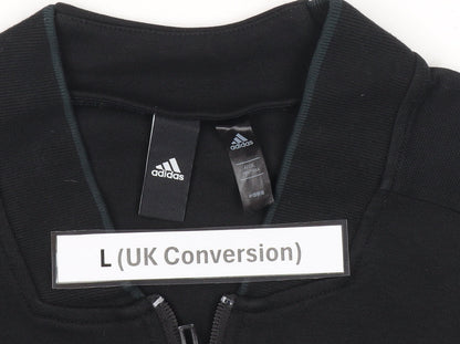 Adidas Men's Black Track Jacket L Full Zip Sportswear