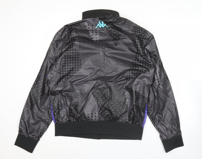 Kappa Men’s Black Blue Purple Track Jacket Size L Retro Colourblock