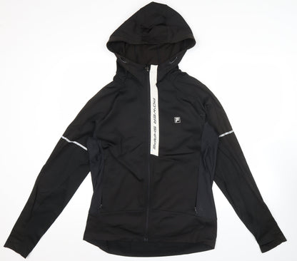 Fila Men's Black L Track Jacket Hooded Lightweight Softshell