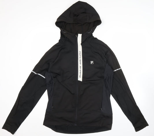 Fila Men's Black L Track Jacket Hooded Lightweight Softshell