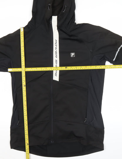 Fila Men's Black L Track Jacket Hooded Lightweight Softshell