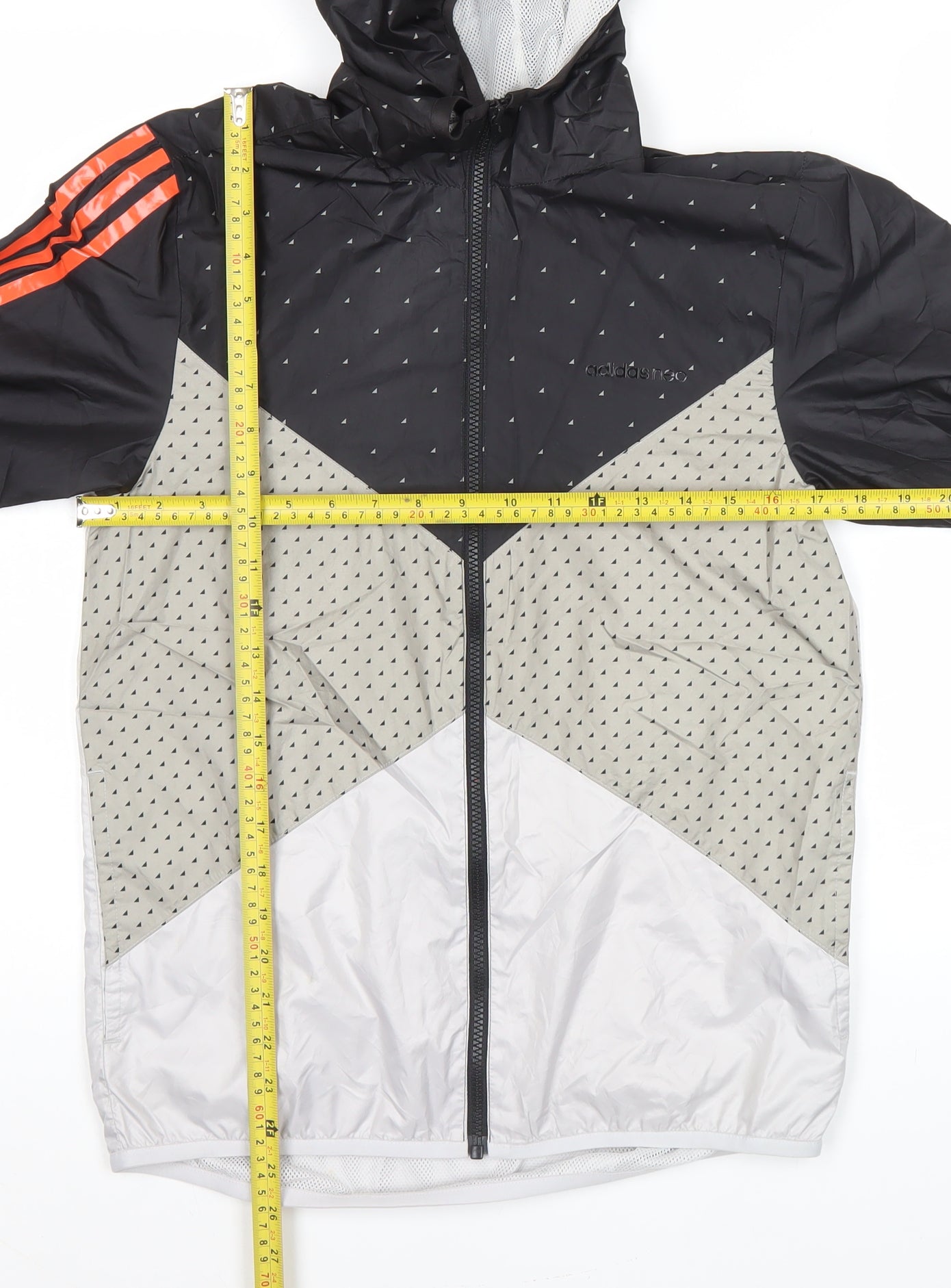 Adidas Neo Men's Black Grey White Windbreaker Jacket M Regular