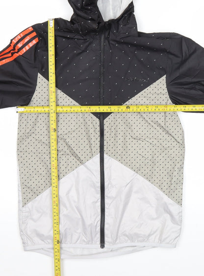 Adidas Neo Men's Black Grey White Windbreaker Jacket M Regular