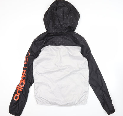 Adidas Neo Men's Black Grey White Windbreaker Jacket M Regular