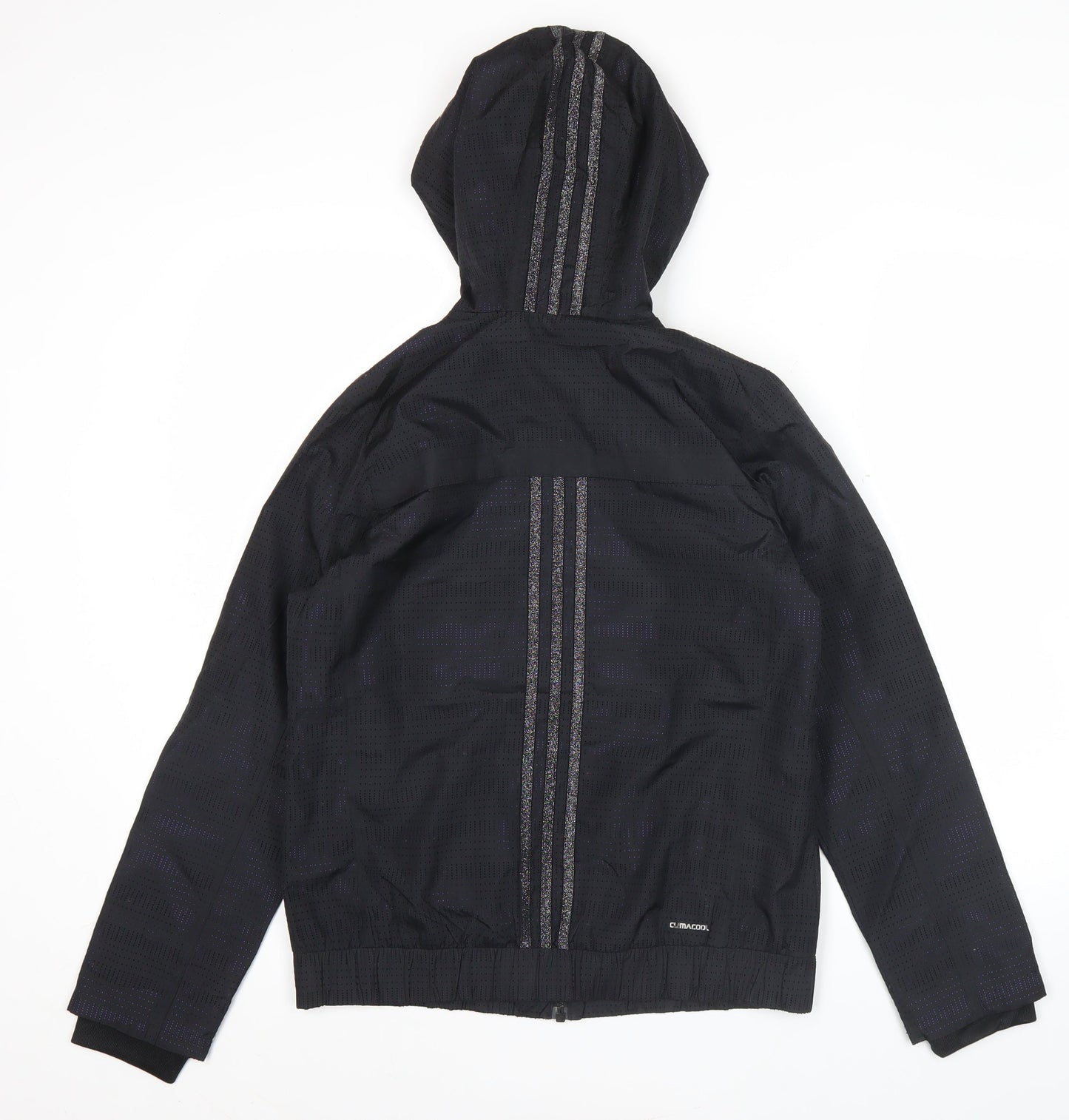 Adidas Mens Black XS Windbreaker Sports Jacket Hooded Lightweight