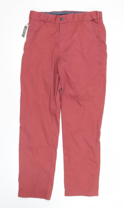 Marks and Spencer Blue Harbour Men’s Red Chino Trousers 30W 29L Regular Fit
