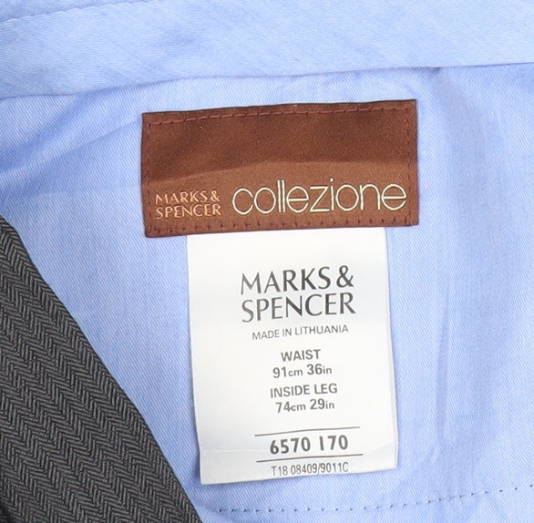 Marks and Spencer Men’s Grey Wool Cashmere Dress Pants 36W 29L