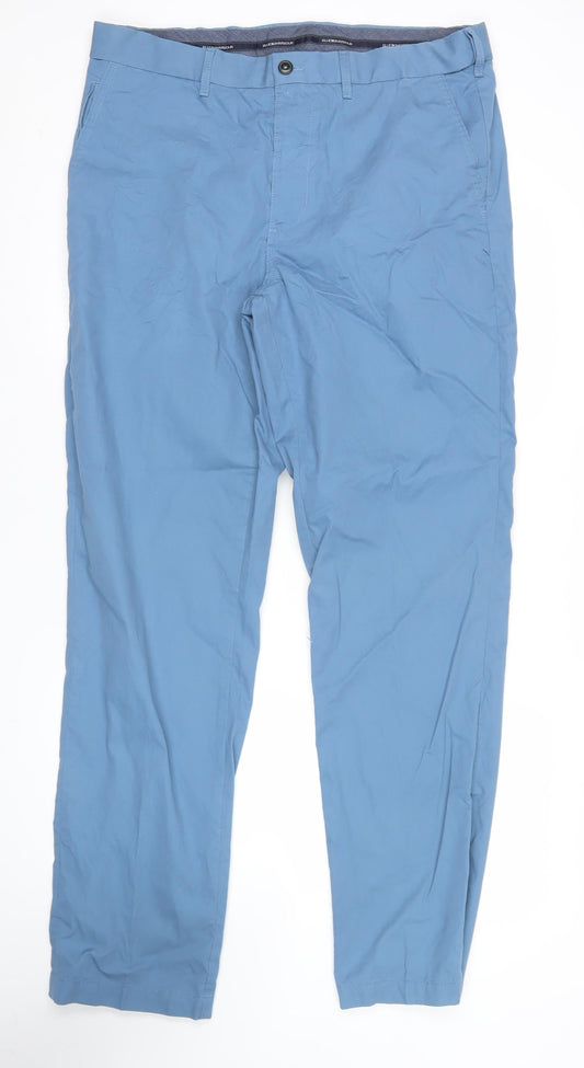 Marks and Spencer Blue Harbour Mens Blue Chino Trousers 36W 33L