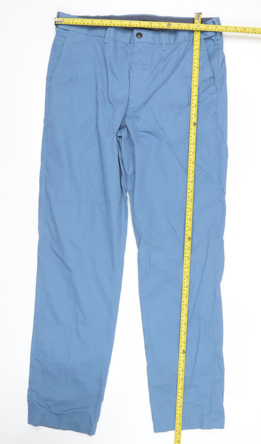 Marks and Spencer Blue Harbour Mens Blue Chino Trousers 36W 33L