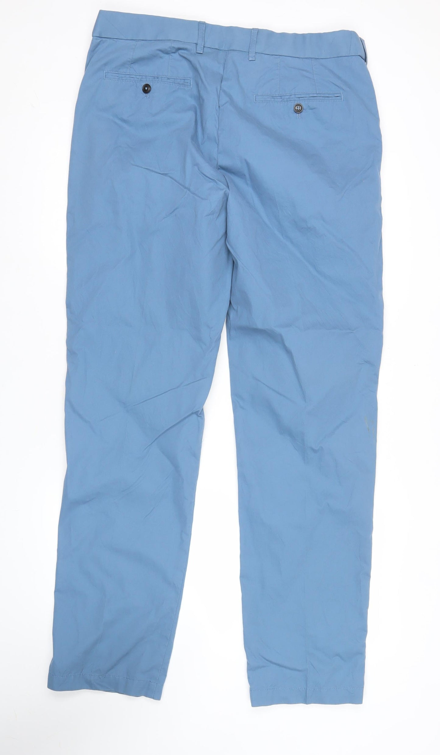 Marks and Spencer Blue Harbour Mens Blue Chino Trousers 36W 33L