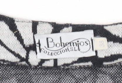 Bohemios Women’s Black Floral Sheath Dress Size 10 Sleeveless Workwear