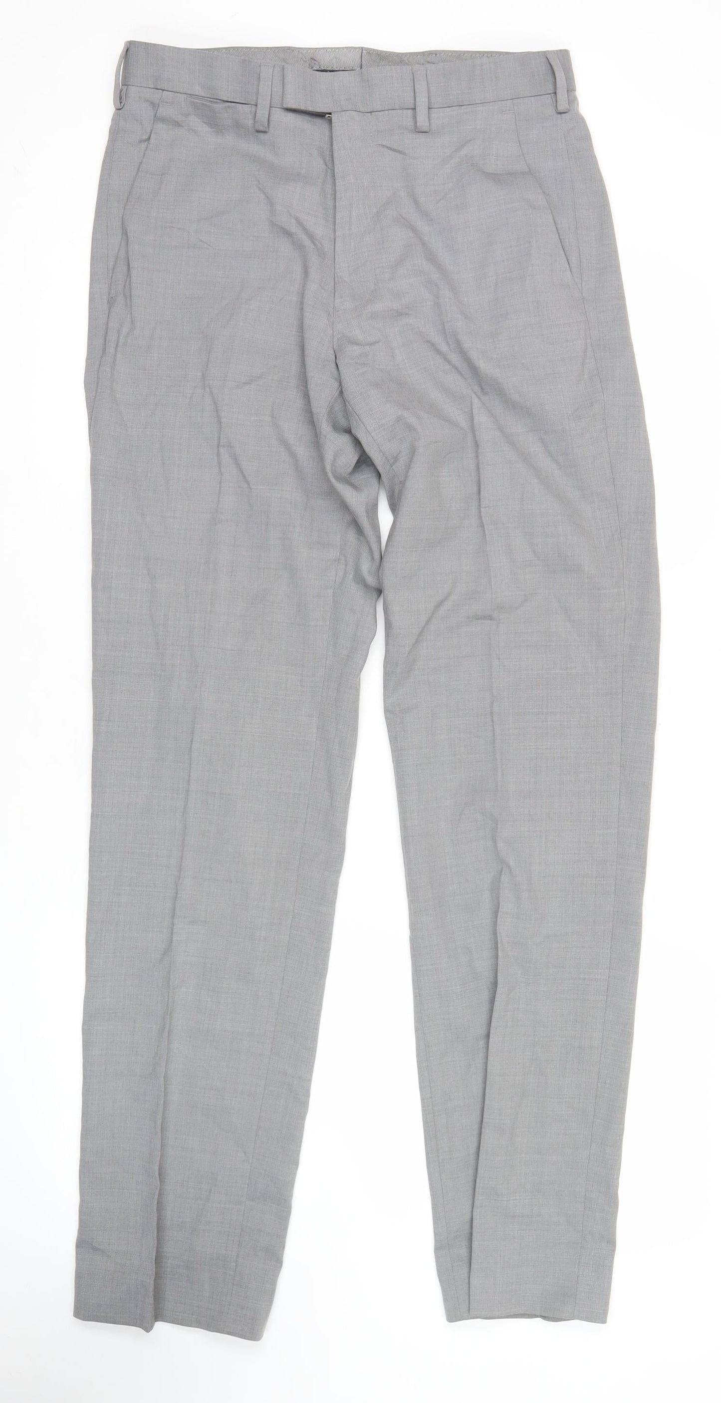 Marks and Spencer Womens Grey Regular Fit Dress Trousers Size 30