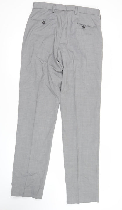 Marks and Spencer Womens Grey Regular Fit Dress Trousers Size 30