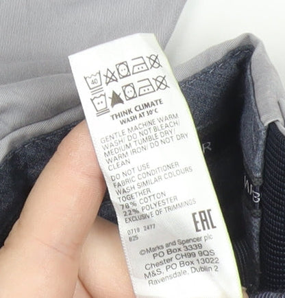 Marks and Spencer Blue Harbour Mens Grey Chino Trousers 32W 33L Regular Fit