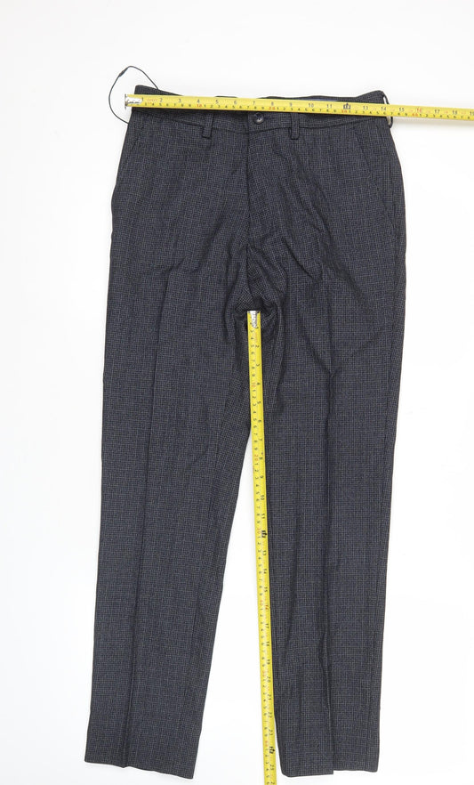 Marks and Spencer Men's Blue Check Skinny Dress Pants 28x29