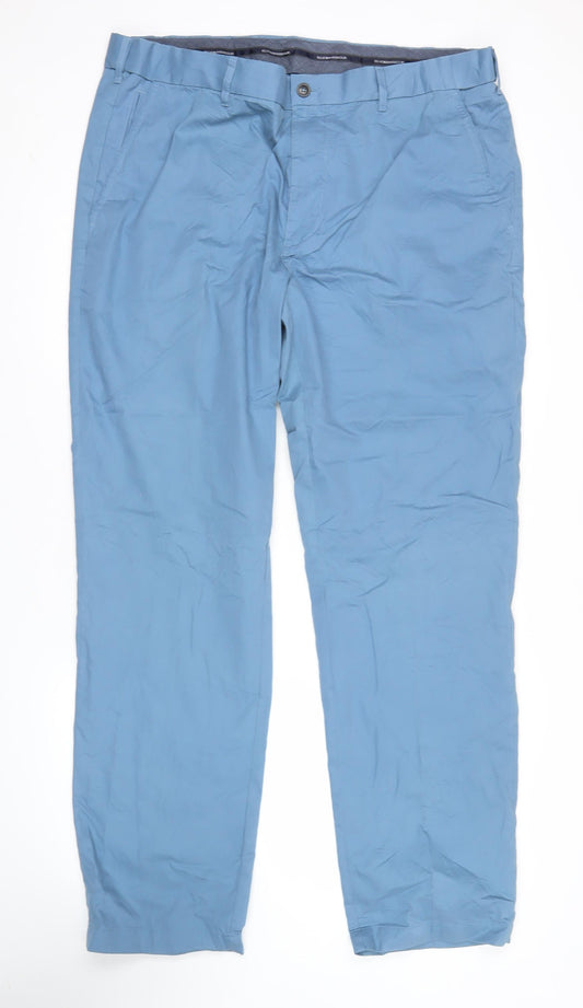 Marks and Spencer Blue Harbour Mens Blue 40W 33L Chino Trousers