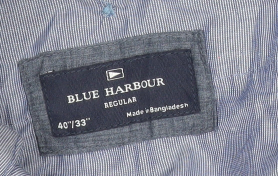 Marks and Spencer Blue Harbour Mens Blue 40W 33L Chino Trousers