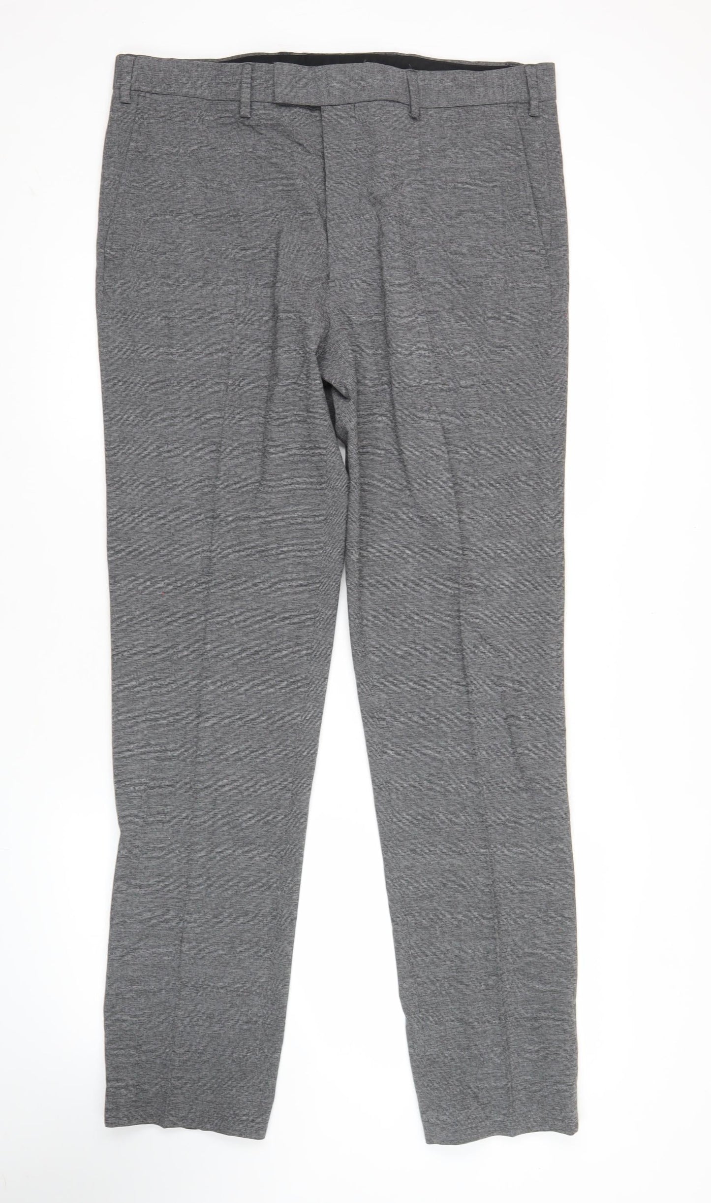 Marks and Spencer Men's Grey Slim Fit Dress Pants Trousers 36W 33L
