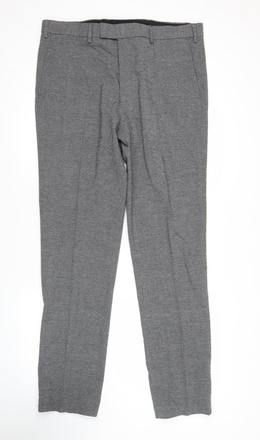 Marks and Spencer Men's Grey Slim Fit Dress Pants Trousers 36W 33L