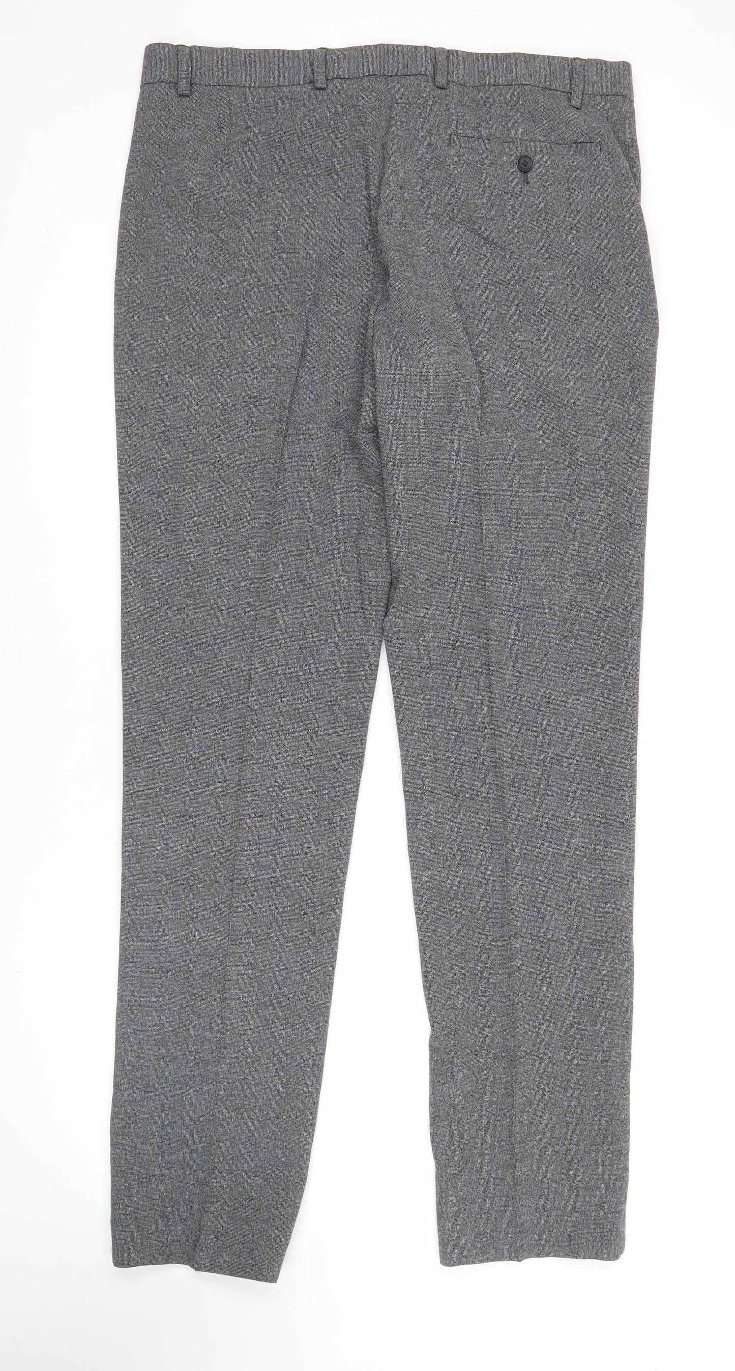 Marks and Spencer Men's Grey Slim Fit Dress Pants Trousers 36W 33L