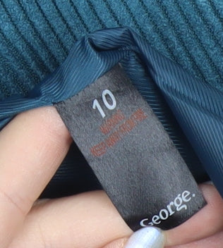 George Women’s Blue Corduroy Blazer Size 10 Regular Single Breasted