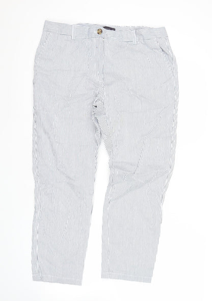 Womens UK Size 14 Marks and Spencer Regular Fit Chino White Trousers