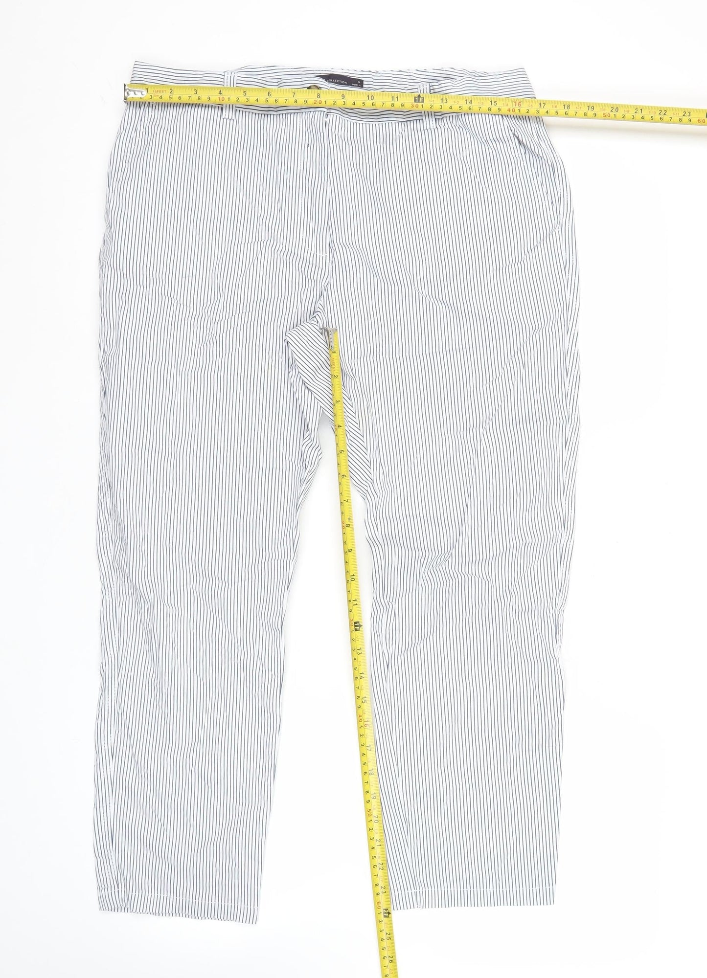 Womens UK Size 14 Marks and Spencer Regular Fit Chino White Trousers