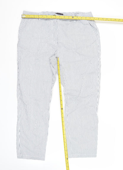 Womens UK Size 14 Marks and Spencer Regular Fit Chino White Trousers