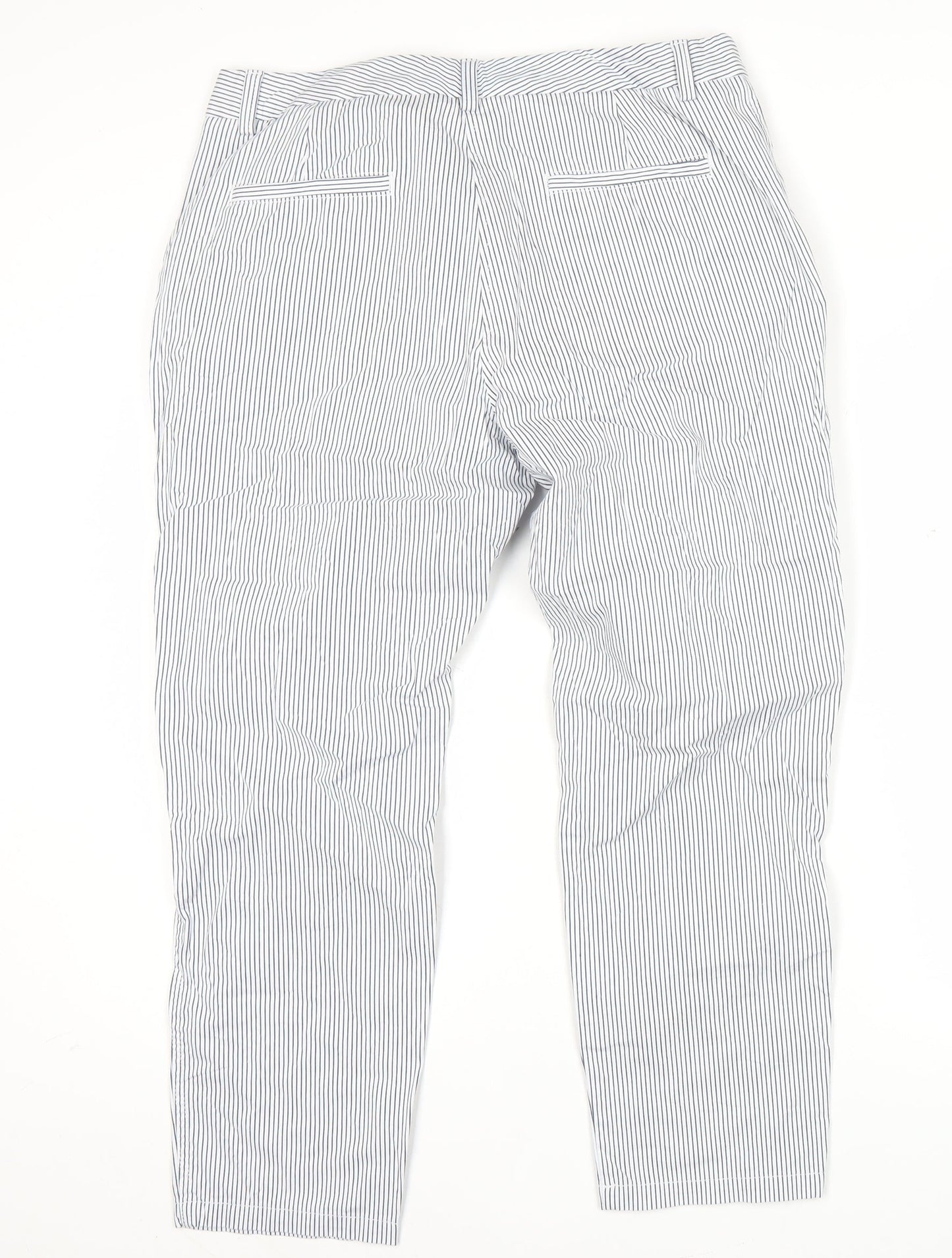 Womens UK Size 14 Marks and Spencer Regular Fit Chino White Trousers
