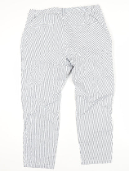 Womens UK Size 14 Marks and Spencer Regular Fit Chino White Trousers