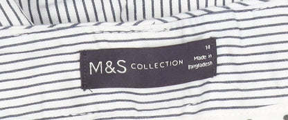 Womens UK Size 14 Marks and Spencer Regular Fit Chino White Trousers
