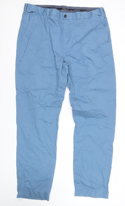 Marks and Spencer Blue Harbour Men’s Blue Chino Trousers 40W 33L Regular