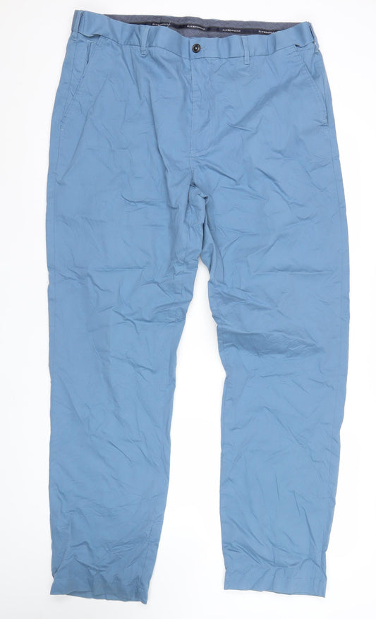 Marks and Spencer Blue Harbour Men’s Blue Chino Trousers 40W 33L Regular