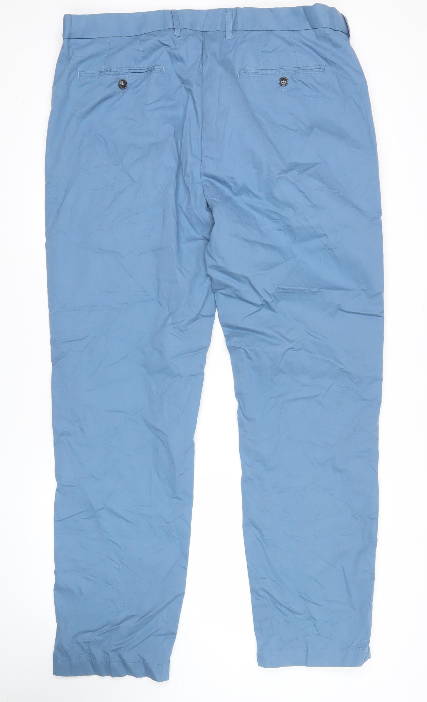 Marks and Spencer Blue Harbour Men’s Blue Chino Trousers 40W 33L Regular